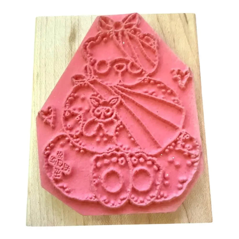 JRL Design Co N 256 Patch Teddy Bear Rubber Stamp EUC
